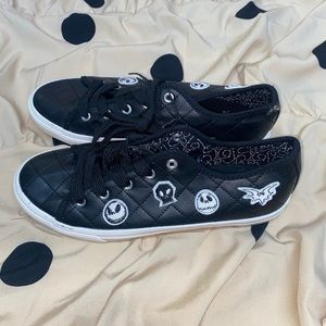 RARE Disney Tim Burton’s The Night Before Christmas Faux Leather Patched Shoes